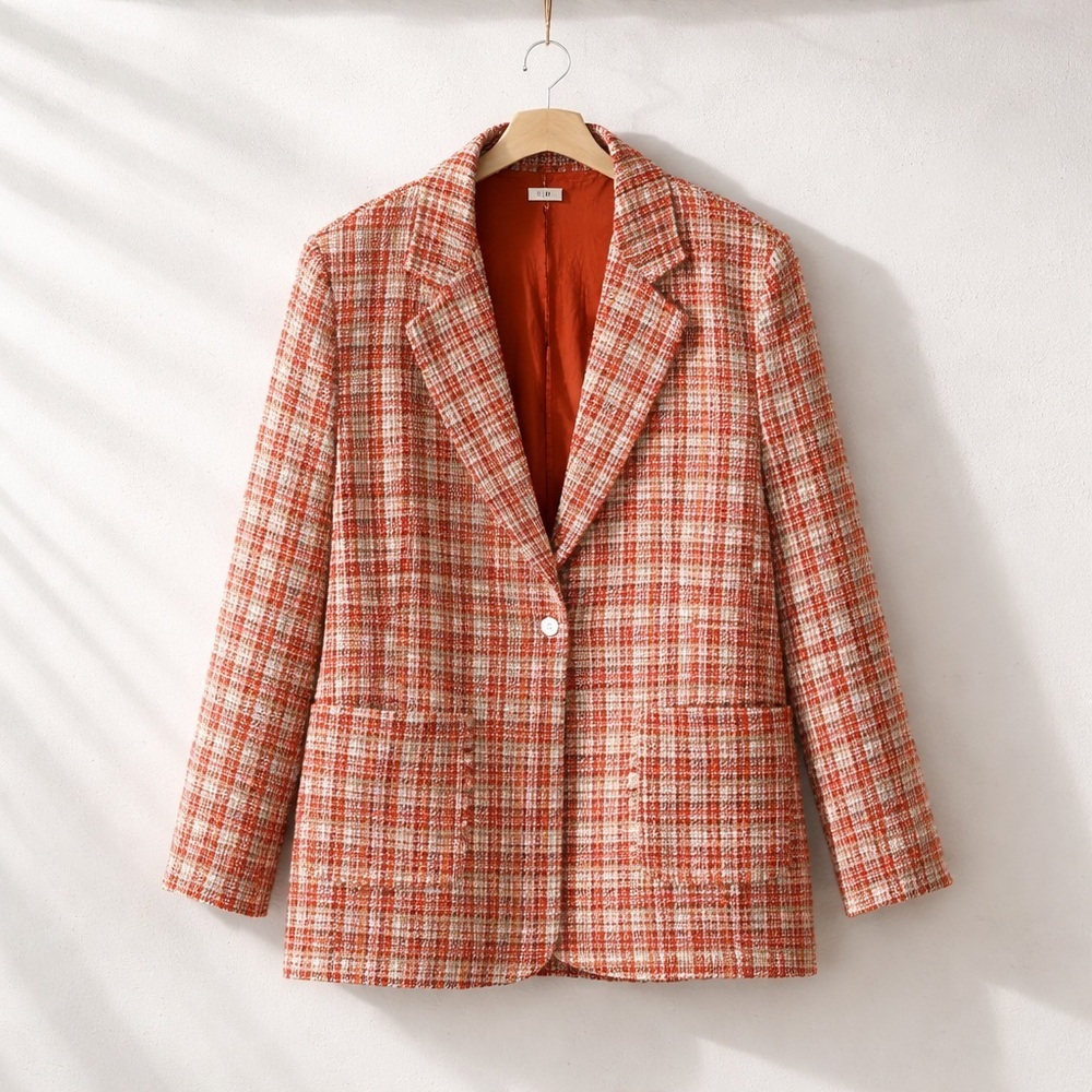POL Evie Boucle Tweed boho shabbychic oversized Blazer Jacket